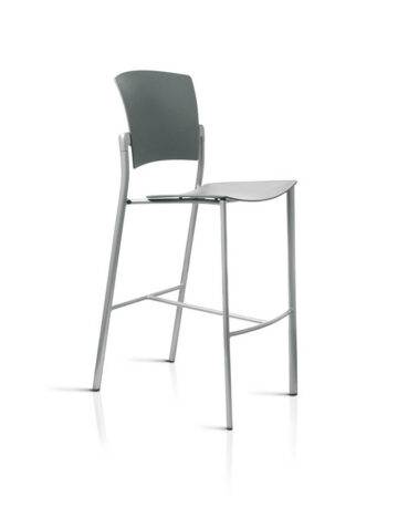 Scaune de bar - Structura cu patru picioare din otel si optional, cu cotiere a scaunului de bar Eina, pot fi cromate/polishate sau lacuite.