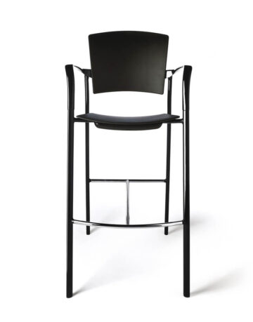 Scaune de bar - Structura cu patru picioare din otel si optional, cu cotiere a scaunului de bar Eina, pot fi cromate/polishate sau lacuite.
