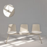 Banca tapitata - Banca Lottus are o structura din otel si picioare din aluminiu.