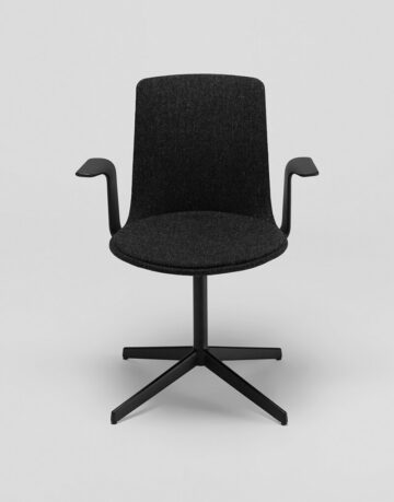 Scaune ergonomice - Scaunul rotativ Lottus High confident, are o structura fixa 4-star. Se pot adauga cotiere din aluminiu sau din stejar natural sau baituit.