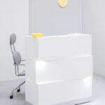 Reception furniture - Zen reception remains functional due to its simple shapes. It contains three rectangular segments that attract everyone's attention, respecting the minimalist trend.
