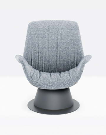 Fotoliu elegant cu bază pivotantă din oțel.