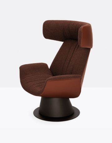 Fotoliu elegant cu bază pivotantă din oțel.