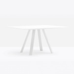 Table with linear and structurally rigorous design.