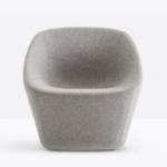 Armchair combining sculptural appearance with surprising lightness: the right combination of formal balance, stability and comfort.