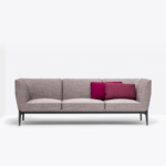 Canapea modulară cu două, trei sau patru scaune, cu cadru din oțel și picioare din aluminiu.