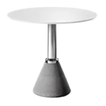 one bistrot white table with round countertop - formota fitout