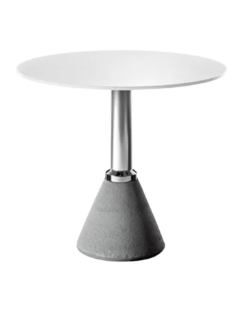 one bistrot white table with round countertop - formota fitout