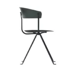 officina chair - suitable for outdoor use with a wrought iron frame, galvanized or treated cataphoretic and painted. . Seat and back in standard injection-moulded polypropylene with glass fibre added (suitable for outdoor use), in beech plywood, in polypropylene covered in premium-grade leather or in fabric. - formota fitout