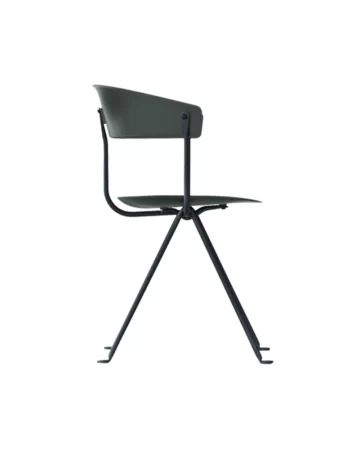 officina chair - suitable for outdoor use with a wrought iron frame, galvanized or treated cataphoretic and painted. . Seat and back in standard injection-moulded polypropylene with glass fibre added (suitable for outdoor use), in beech plywood, in polypropylene covered in premium-grade leather or in fabric. - formota fitout