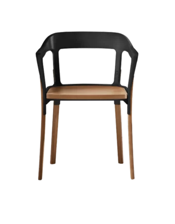 Scaun Steelwood din lemn masiv de fag cu cotiere - formota fitout