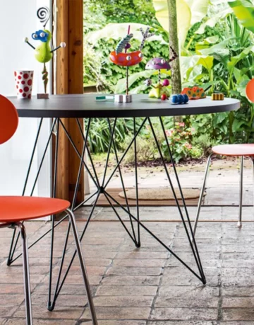 masa xz23 neagra cu blat rotund